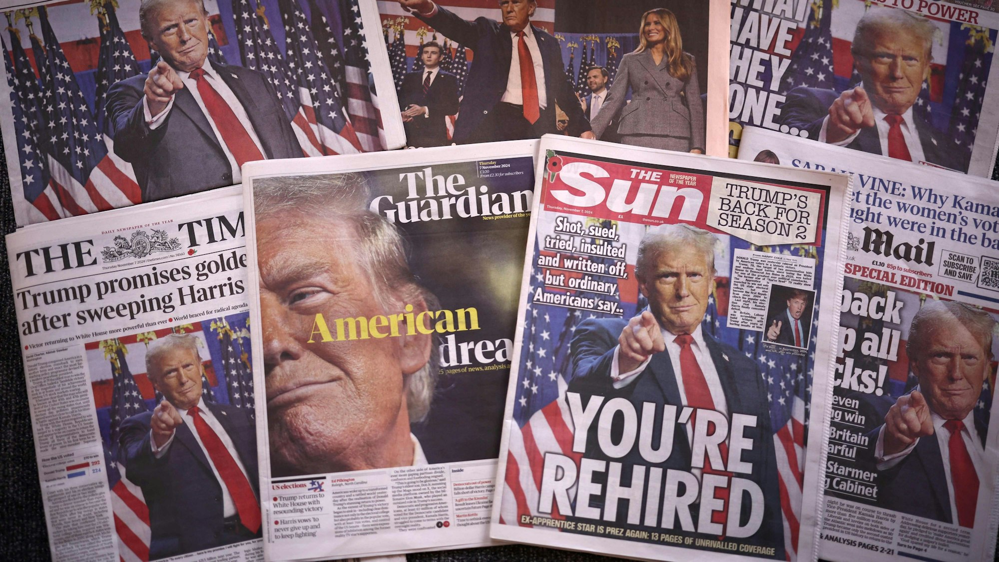 Er ist wieder da: Donald Trump auf den Titelseiten der Zeitungen.