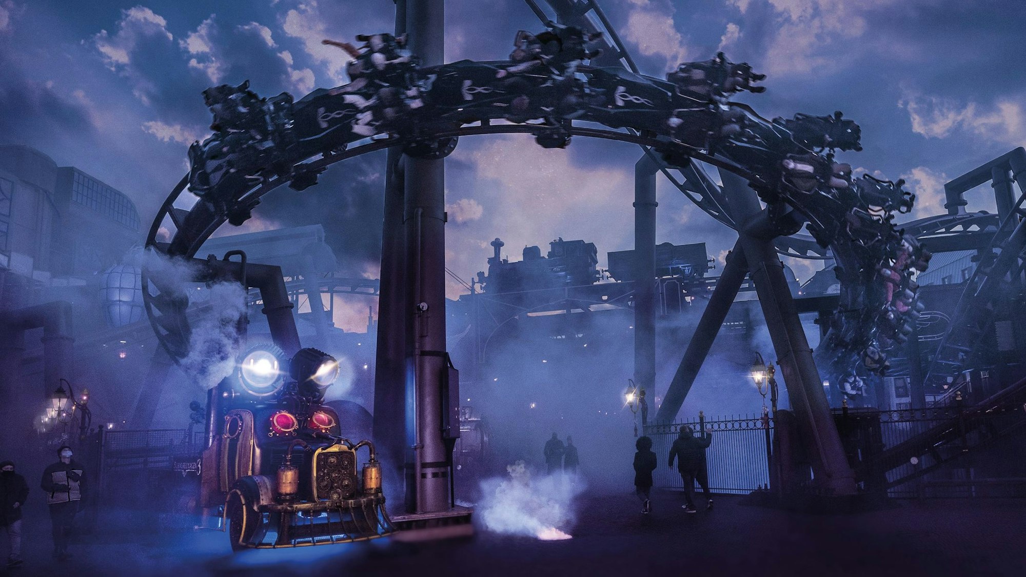 Zu sehen ist die Achterbahn F.L.Y.