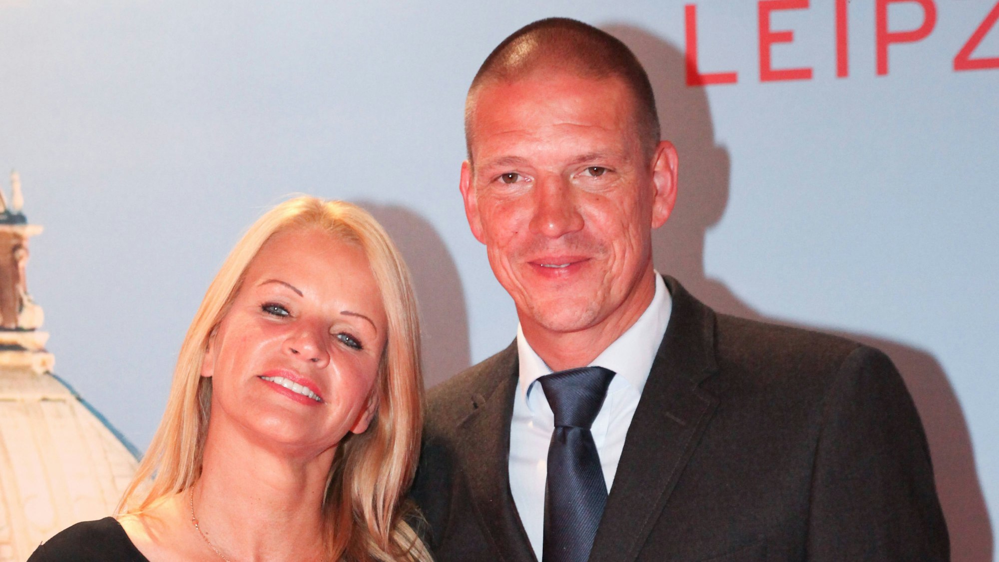 Christian Ziege mit Ehefrau Pia bei 8.GRK )Charity 2015 in Leipzig.