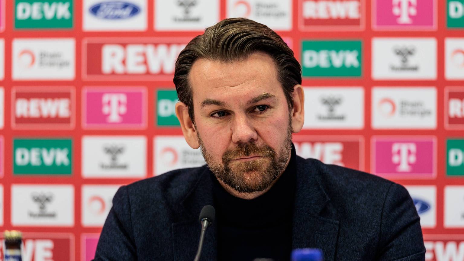 Thomas Kessler, Leiter der Lizenzspielerabteilung des 1. FC Köln, auf der Pressekonferenz vor dem Heimspiel gegen Greuther Fürth.