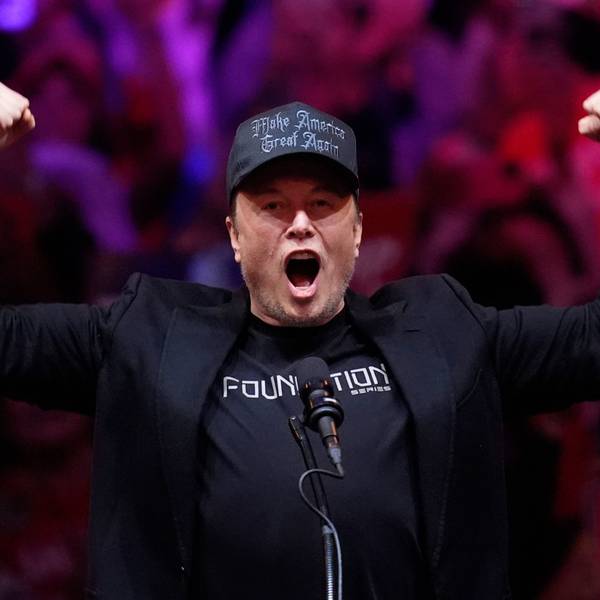 ARCHIV - 27.10.2024, USA, New York: Elon Musk spricht vor dem republikanischen US-Präsidentschaftskandidaten und ehemaligen US-Präsidenten Trump bei einer Wahlkampfveranstaltung im Madison Square Garden in New York. (zu dpa: «Tesla-Kursanstieg macht Musk um Milliarden reicher») Foto: Evan Vucci/AP/dpa +++ dpa-Bildfunk +++