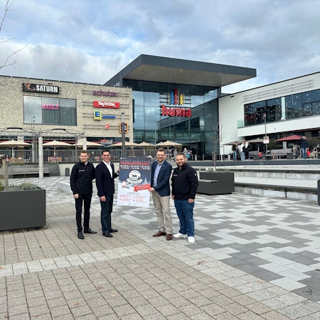 Auf der Karl-Gatzweiler-Platz zwischen Rathaus und Huma wird es einen Weihnachtsmarkt 2024 geben