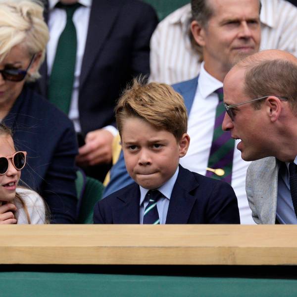Prinzessin Charlotte, Prinz George und ihr Vater, der britische Thronfolger, Prinz William beim Tennisturnier in Wimbledon.