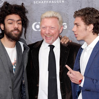 Boris Becker mit seinen Söhnen Noah Becker und Elias Becker.