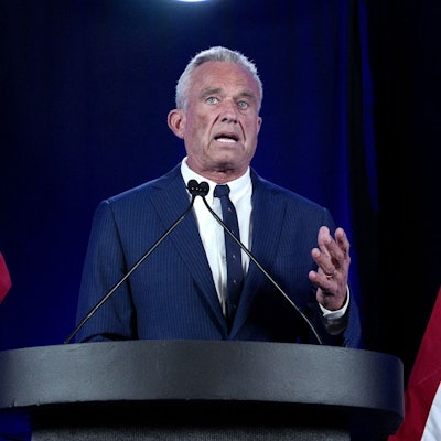 (FILES) Independent presidential candidate Robert F. Kennedy Jr. speaks in Phoenix, Arizona, August 23, 2024. US President-elect Donald Trump announced on Thursday that he is nominating Kennedy to be the US Secretary of Health and Human Services. (Photo by Olivier Touron / AFP)