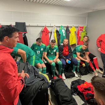 Kabinenansprache von Oberstabsfeldwebel Olaf Bahne an die Bundeswehr-Nationalmannschaft