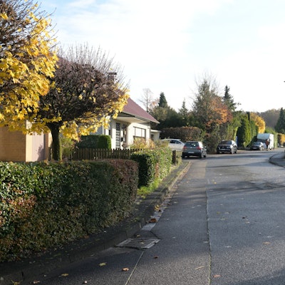 Eine schöne Einfamilienhaussiedlung ist die „Blaue Siedlungen“.
