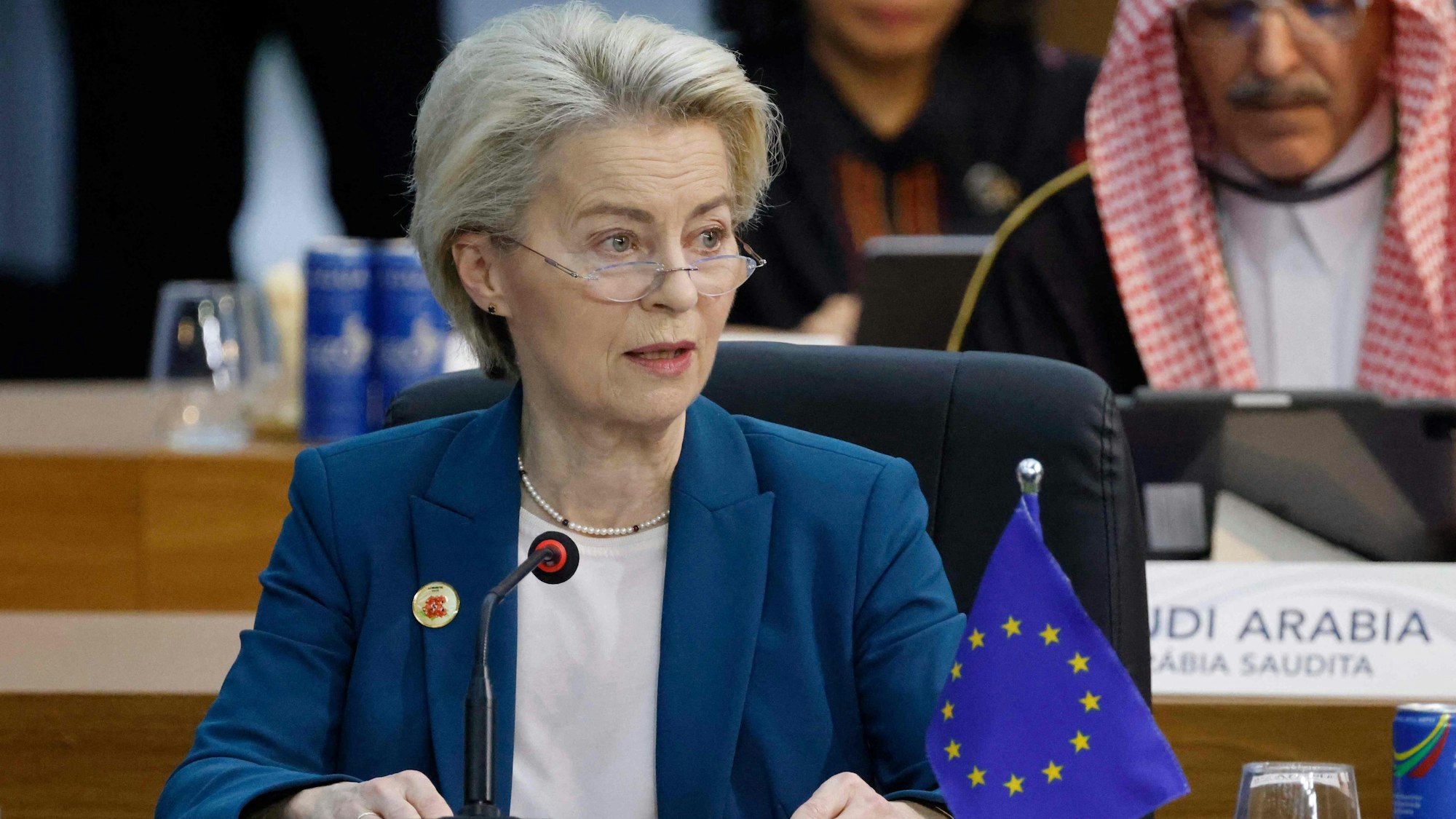 Ursula von der Leyen auf einer Veranstaltung des G20-Gipfels in Rio de Janeiro.