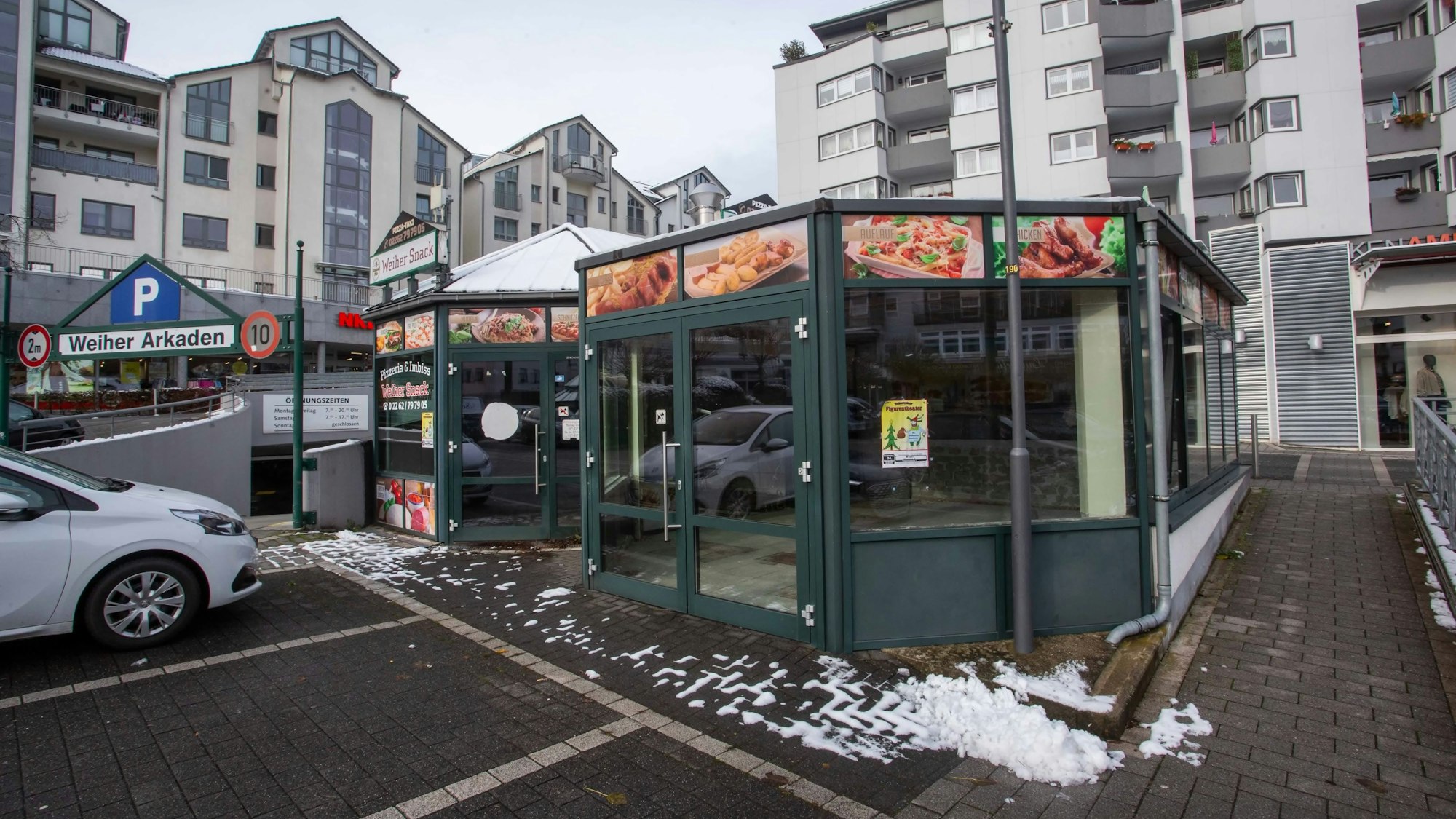 Ein gläserner Pavillon.