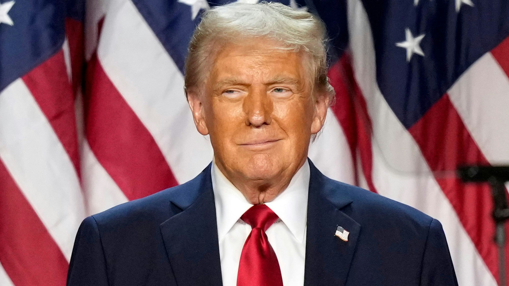 Der republikanische Präsidentschaftskandidat und ehemalige US-Präsident Donald Trump bei einer Wahlparty am Mittwoch.