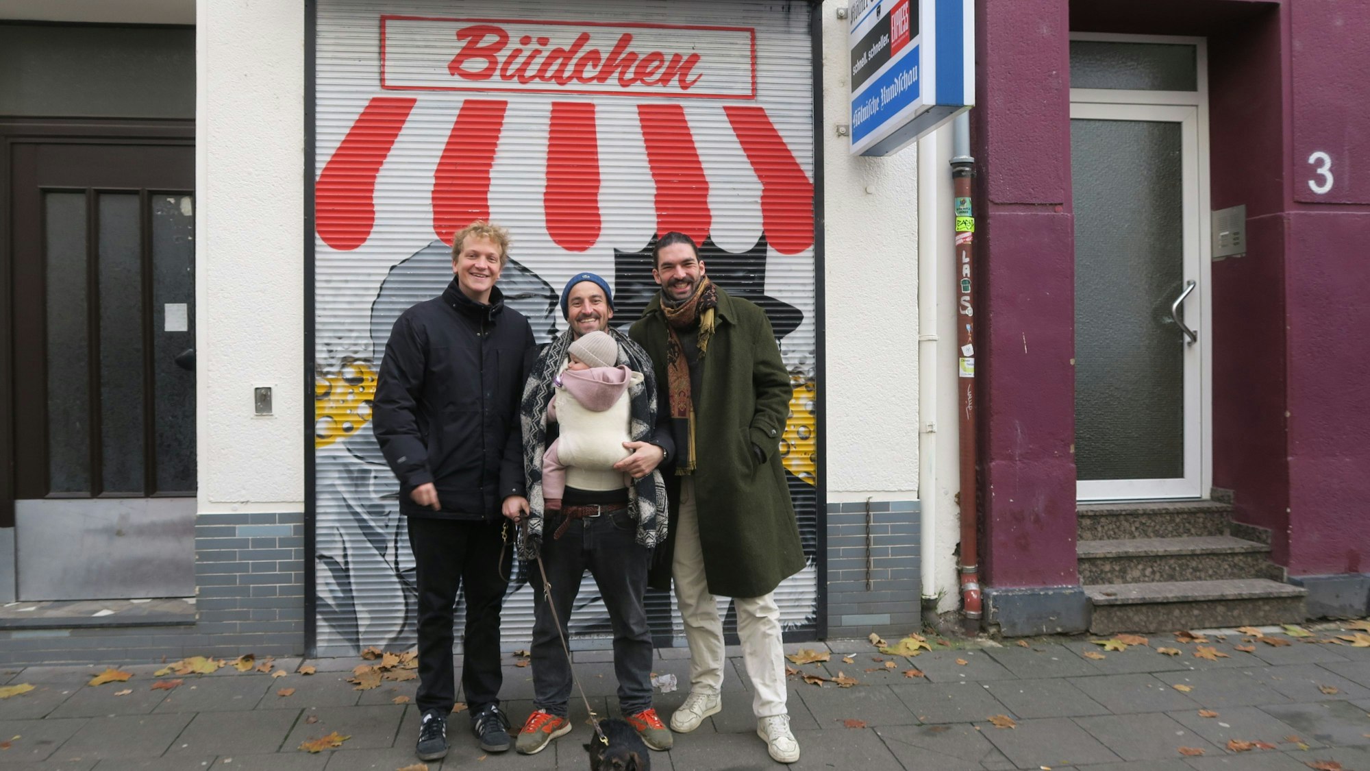 Die Drei vom Kiosk: Lukas Sorgalla, Carlo Sohn und Max Maubach (v. l.) wollen am 1. Dezember durchstarten.