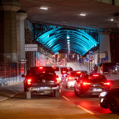 Stau im Tunnel Trankgasse.