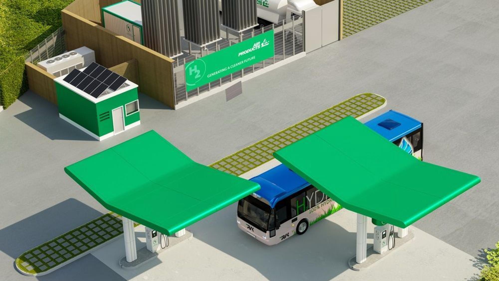 Visualisierung der Grünen Tankstelle in Meckenheim.