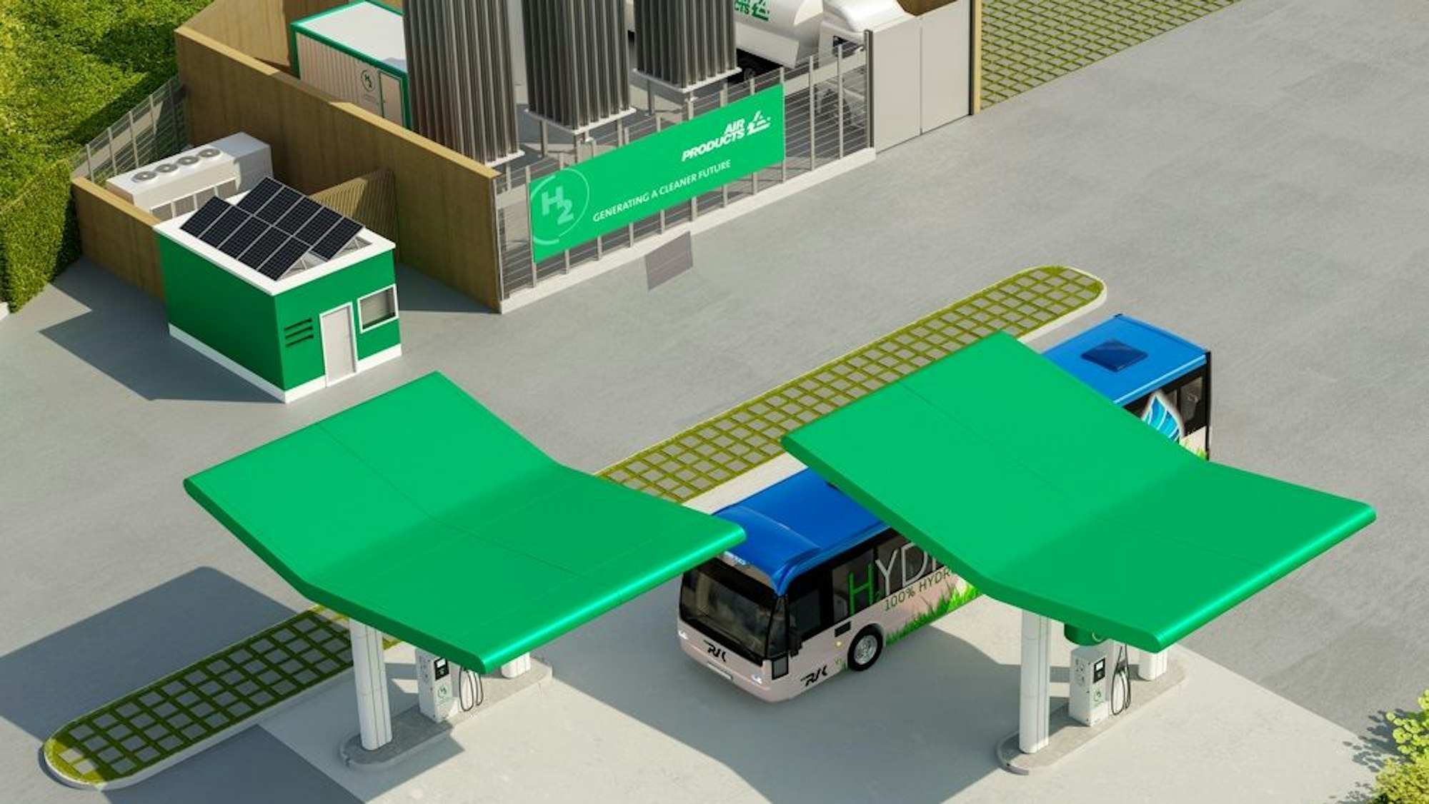 Visualisierung der Grünen Tankstelle in Meckenheim.