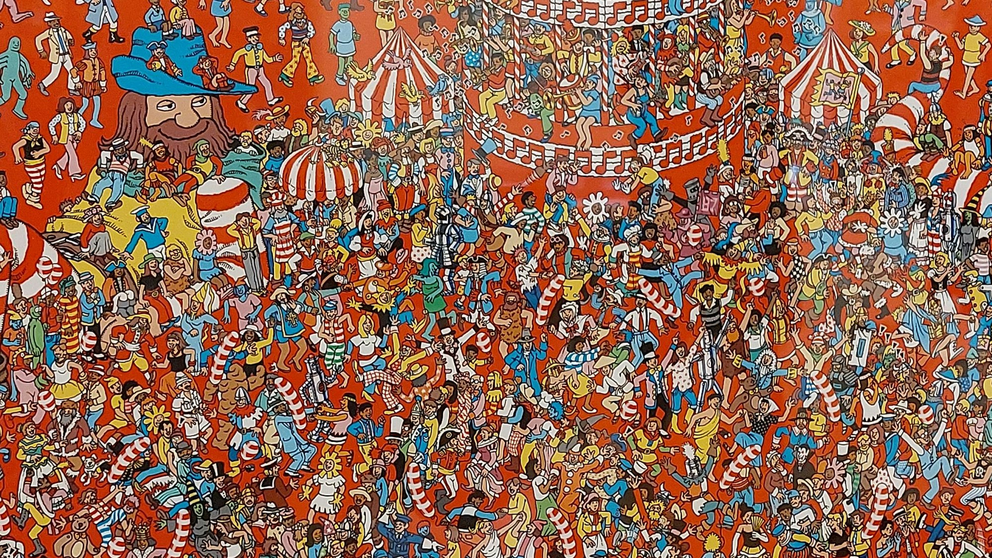 "Bei euch wimmelts wohl!" ist die Mitmachausstellung im Bilderbuchmuseum Burg Wissem in Troisdorf überschrieben. Sie wird am 1. Dezember eröffnet und ist bis zum April 2025 zu sehen.
"Wo ist walter?" heißt die erfolgreiche Buchreihe von Martin Handförd; diese Illustration hat er dem Bilderbuchmuseum gewidmet.