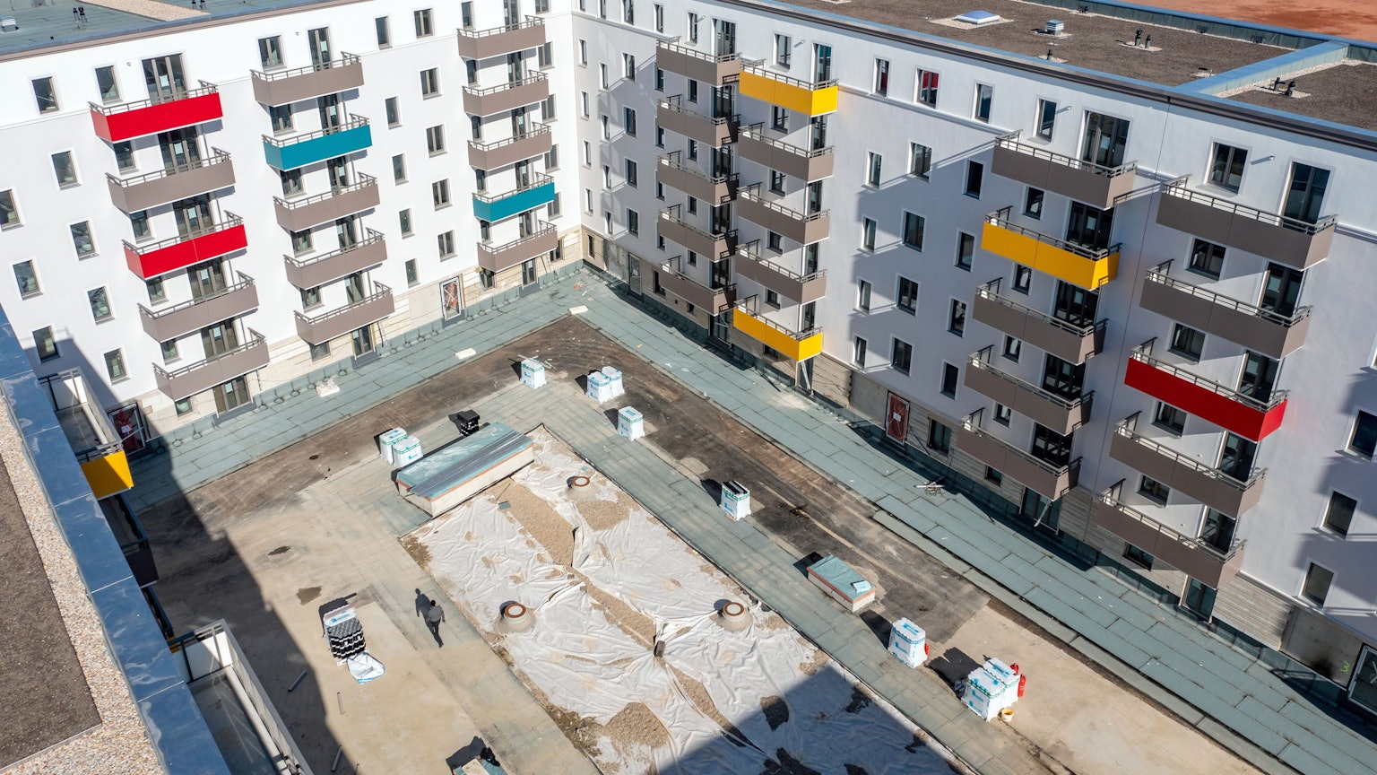 Ein Wohnkomplex wird gebaut