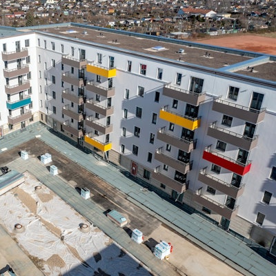 Ein Wohnkomplex wird gebaut