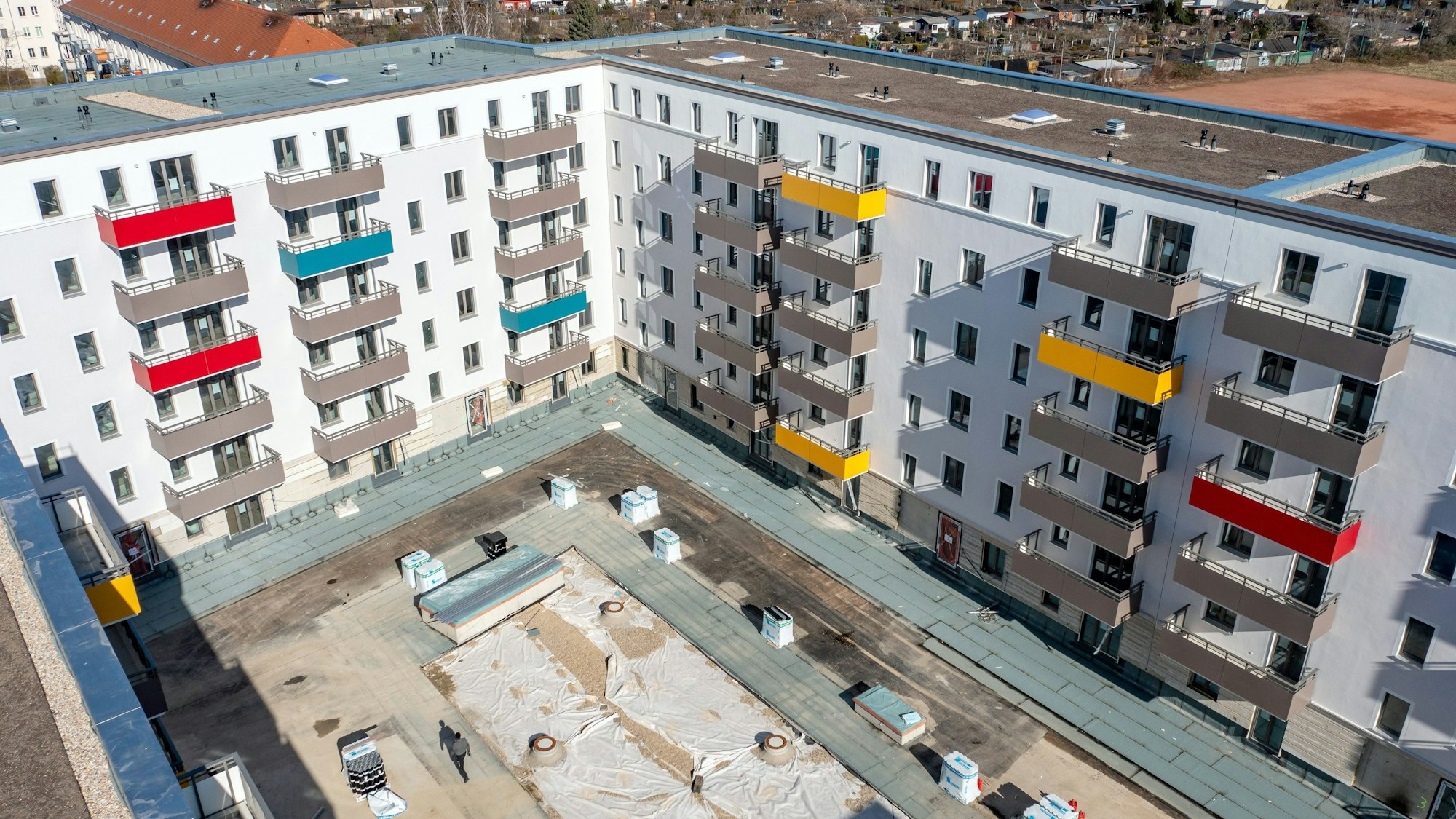 Ein Wohnkomplex wird gebaut