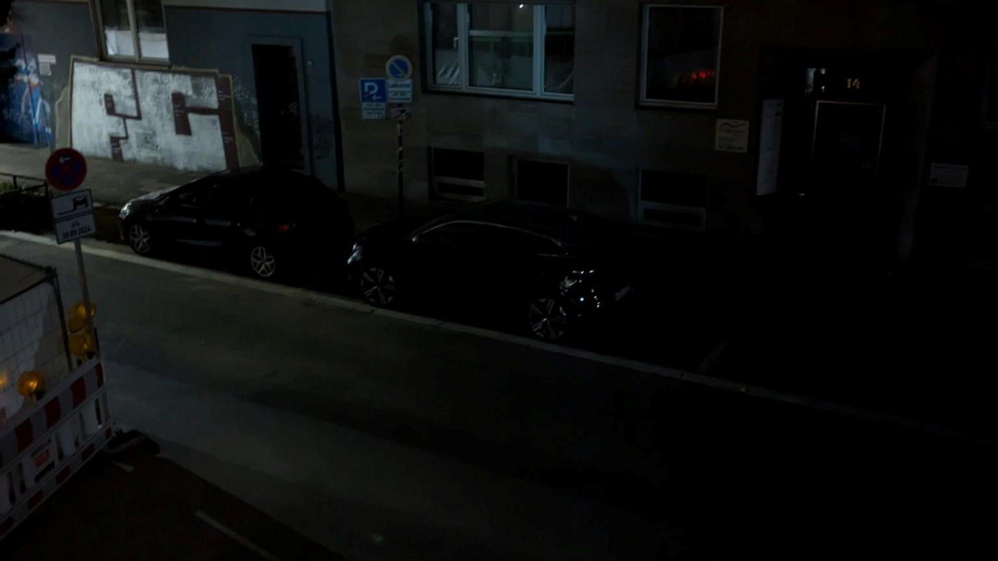 Die Antwerpener Straße bei Nacht.
