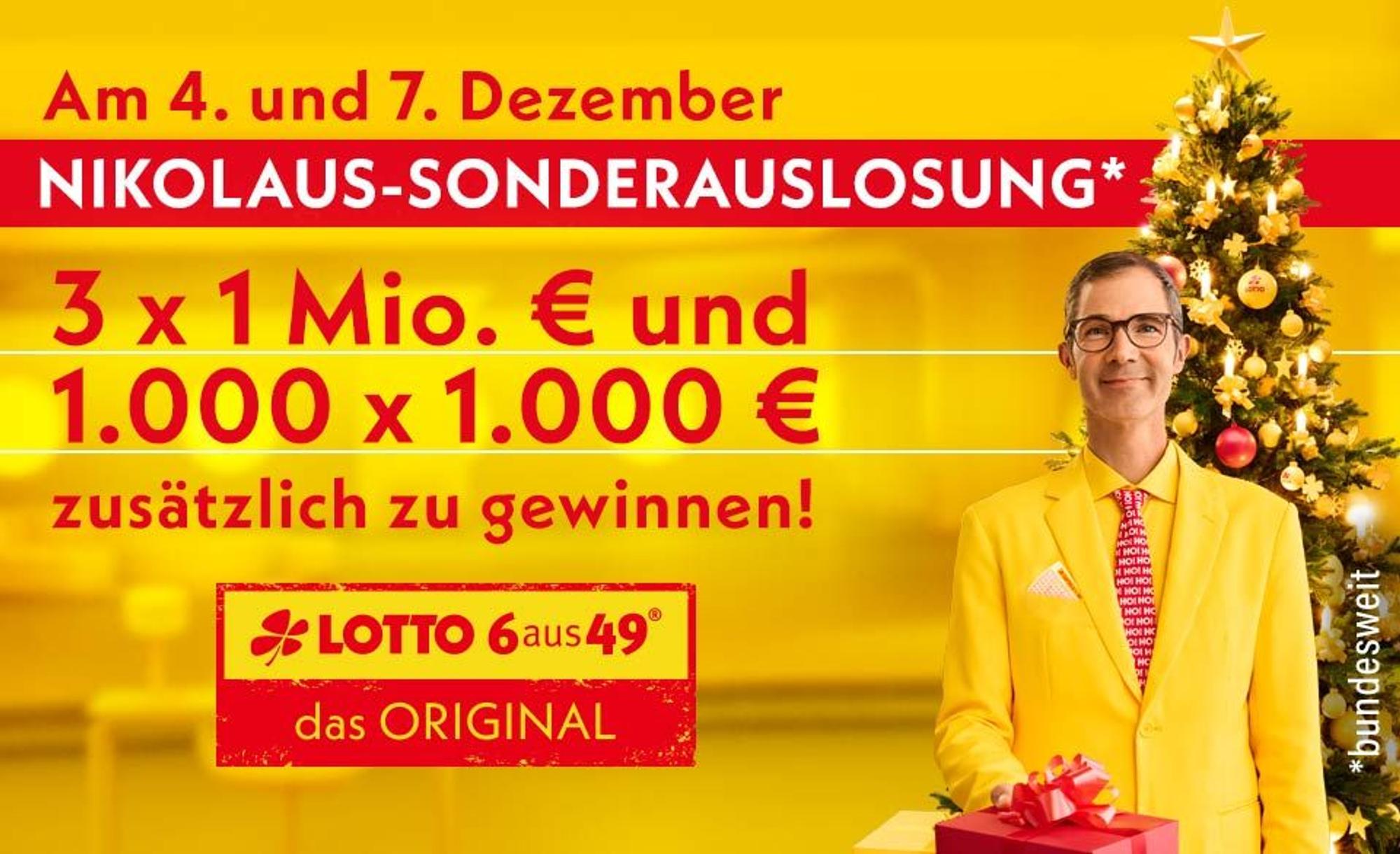 Nikolaus Sonderauslosung bei Lotto 6aus49.