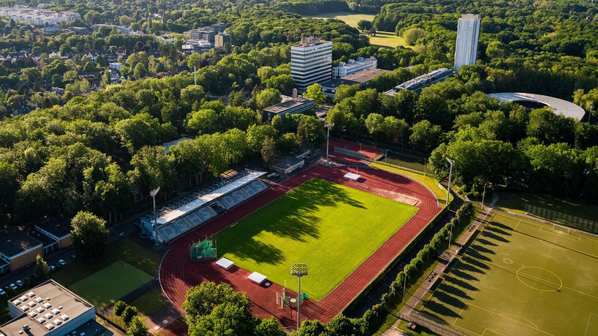 Blick auf den Campus der Deutschen Sporthochschule Köln