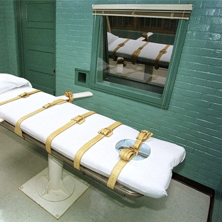 ARCHIV - 01.01.2000, USA, Huntsville: Eine Hinrichtungszelle, aufgenommen in Huntsville, Texas, (USA) im Jahre 2000. Im US-Bundesstaat Missouri ist ein 49 Jahre alter verurteilter Mörder per Giftspritze hingerichtet worden. (zu dpa: «49 Jahre alter Mörder in US-Staat Missouri hingerichtet») Foto: Paul_Buck/epa/dpa +++ dpa-Bildfunk +++