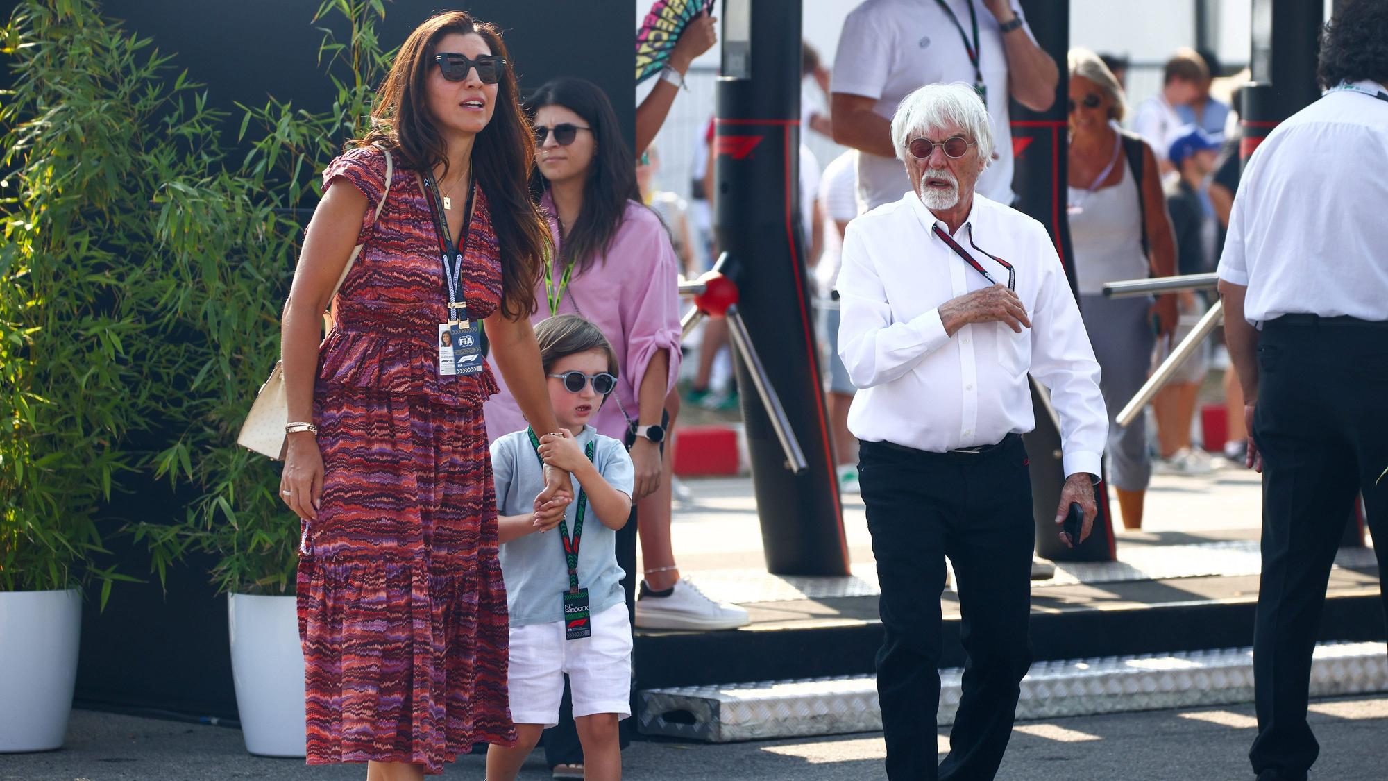 Bernie Ecclestone mit seiner Frau Fabiana Flosi Ecclestone und ihrem gemeinsamen Sohn Ace.