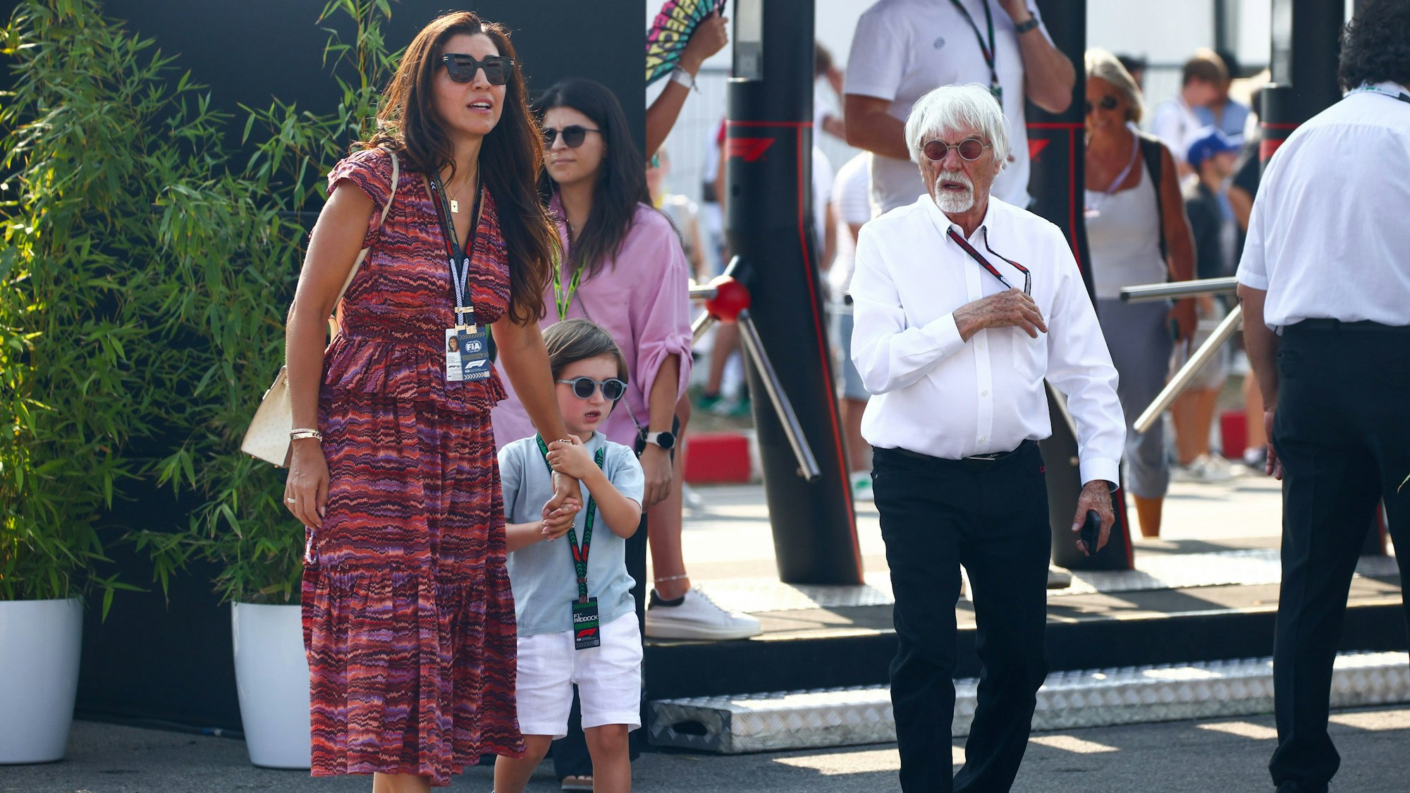 Bernie Ecclestone mit seiner Frau Fabiana Flosi Ecclestone und ihrem gemeinsamen Sohn Ace.