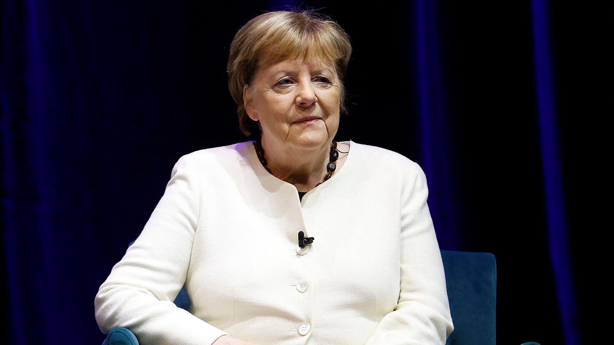 Ex-Kanzlerin Angela Merkel auf einer Lesung in den USA.