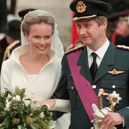 Königin Mathilde und König Philippe bei ihrer Hochzeit im Jahre 1999.
