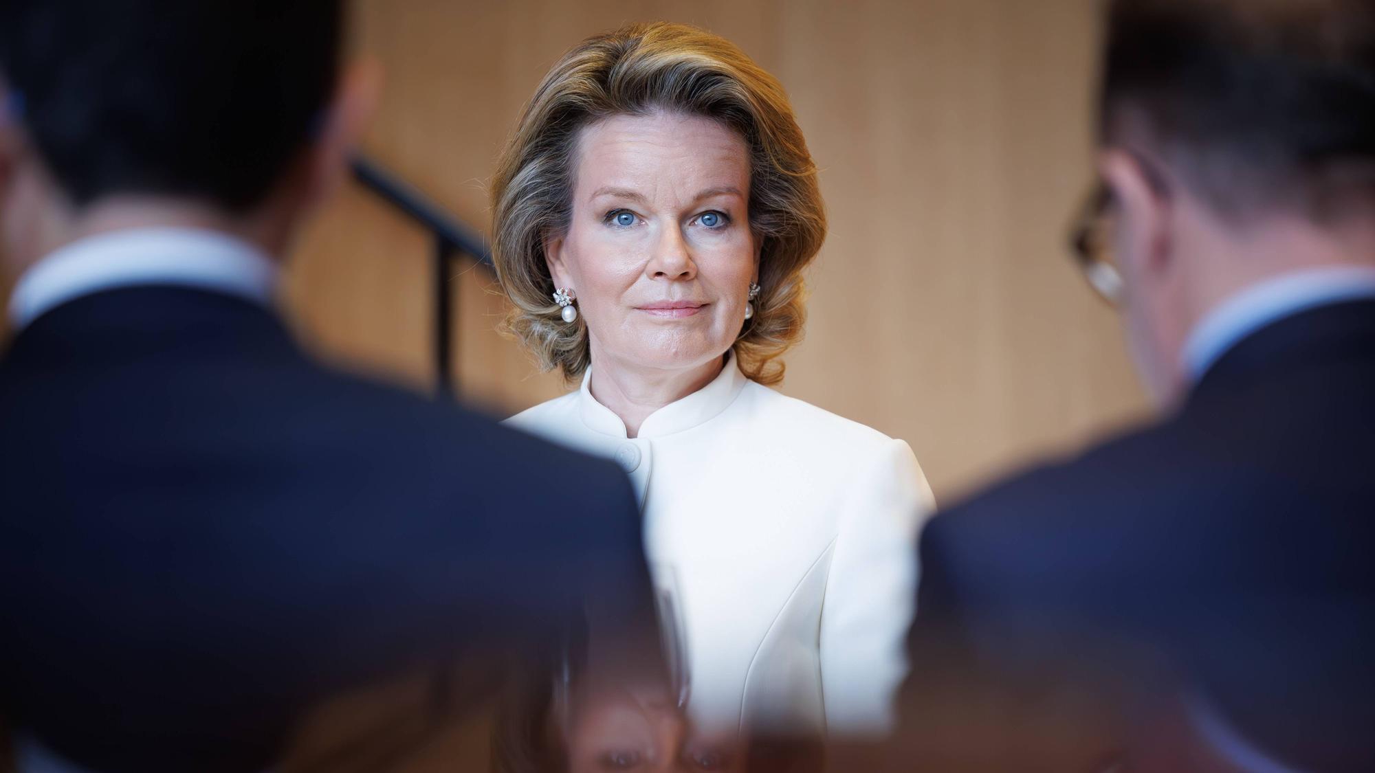 Königin Mathilde beim Staatsbesuch des Sultans von Oman.