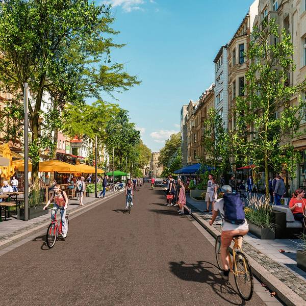 So könnte die Aachener Straße aussehen, wenn die Ost-West-Achse nach den Vorstellungen von CDU, SPD und FDP ausgebaut würde.