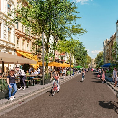 So könnte die Aachener Straße aussehen, wenn die Ost-West-Achse nach den Vorstellungen von CDU, SPD und FDP ausgebaut würde.