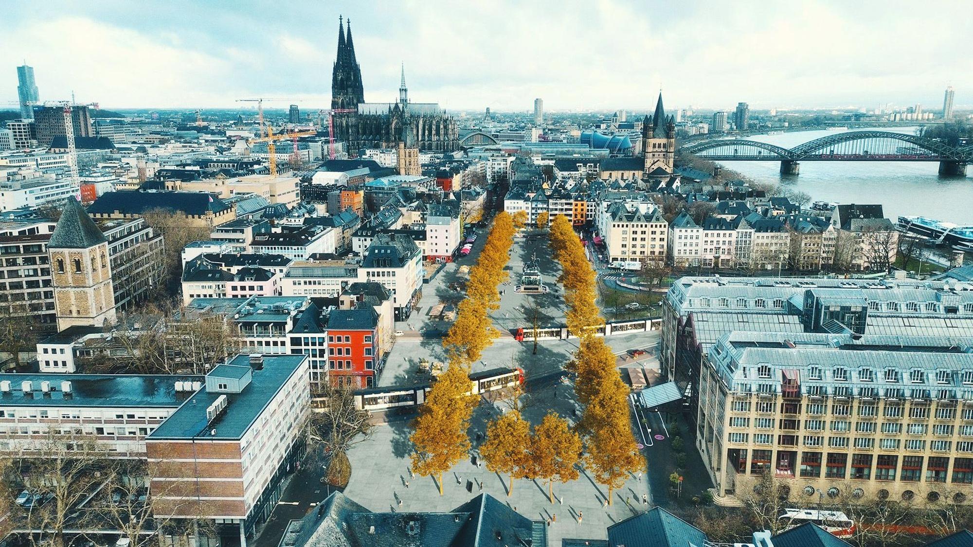 So könnte der Heumarkt aussehen, wenn die Ost-West-Achse nach den Vorstellungen von CDU, SPD und FDP ausgebaut würde.