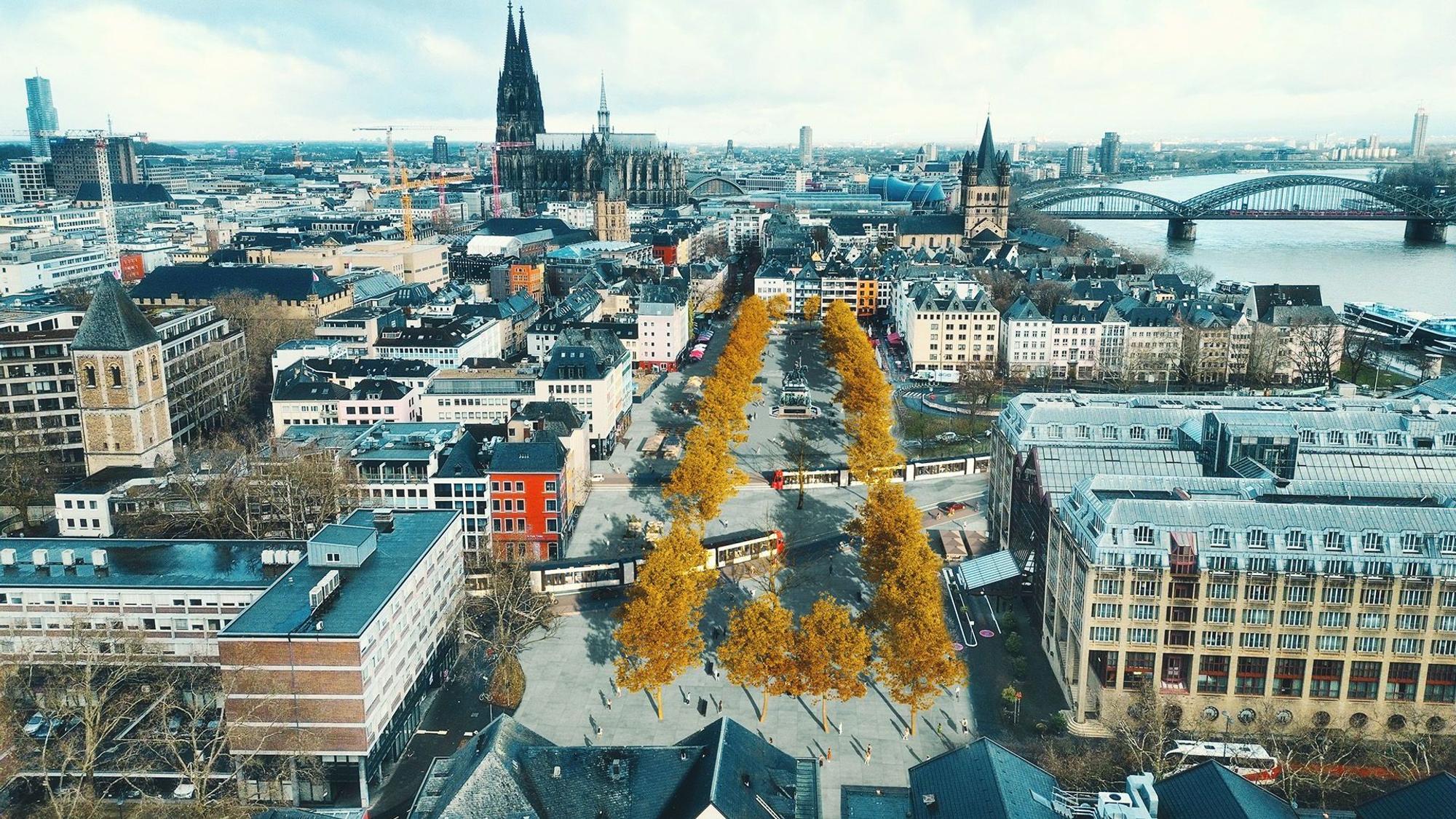 So könnte der Heumarkt aussehen, wenn die Ost-West-Achse nach den Vorstellungen von CDU, SPD und FDP ausgebaut würde.