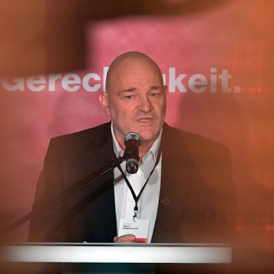 06.12.2024, Brandenburg, Potsdam: Robert Crumbach (BSW), Fraktionsvorsitzender in Brandenburg, spricht beim Parteitag des BSW.