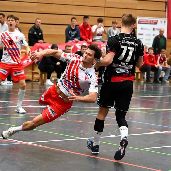 21.10.2023-Handball-Longericher SC Köln-TV Gelnhausen
links vorne: Lukas Martin Schulz (Longerich)
Foto: Uli Herhaus