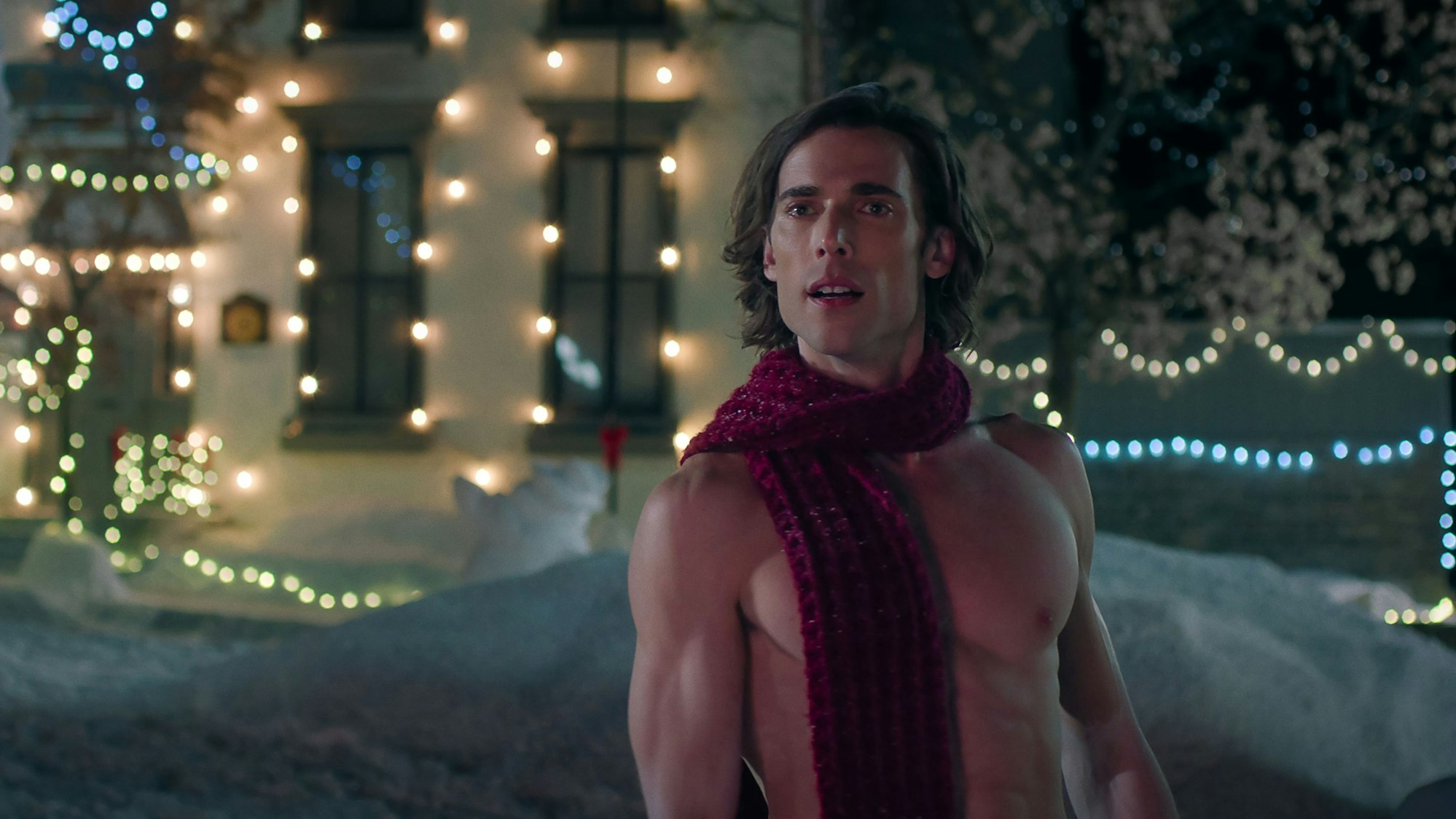 Hot Frosty. Dustin Milligan as Jack Snowman in Hot Frosty. Cr. Courtesy of Netflix