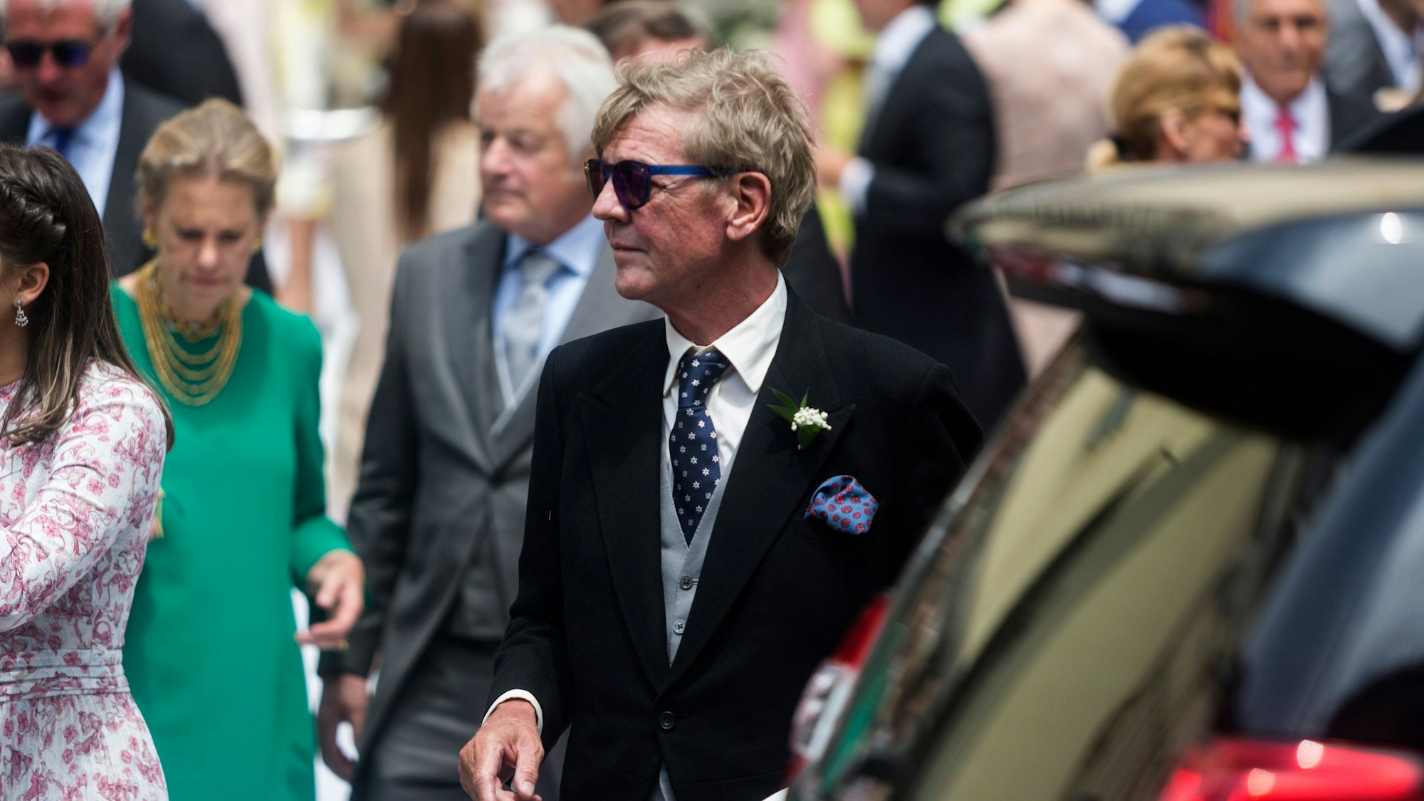 Ernst August Prinz von Hannover kommt zur kirchlichen Trauung seines Sohnes Christian in Limas Altstadt.