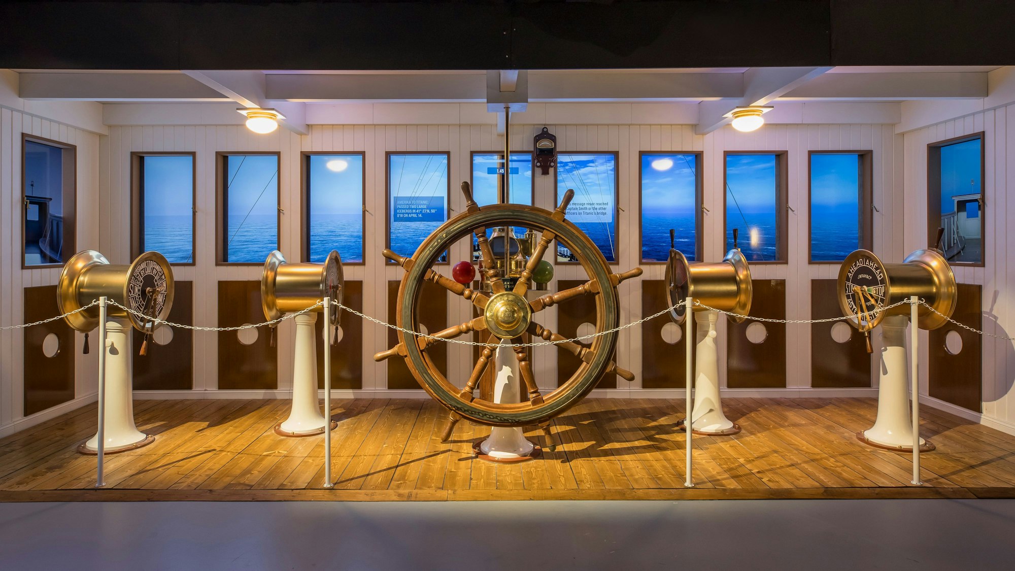 Die Titanic-Ausstellung beinhaltet Nachbildungen von Räumen der Titanic.