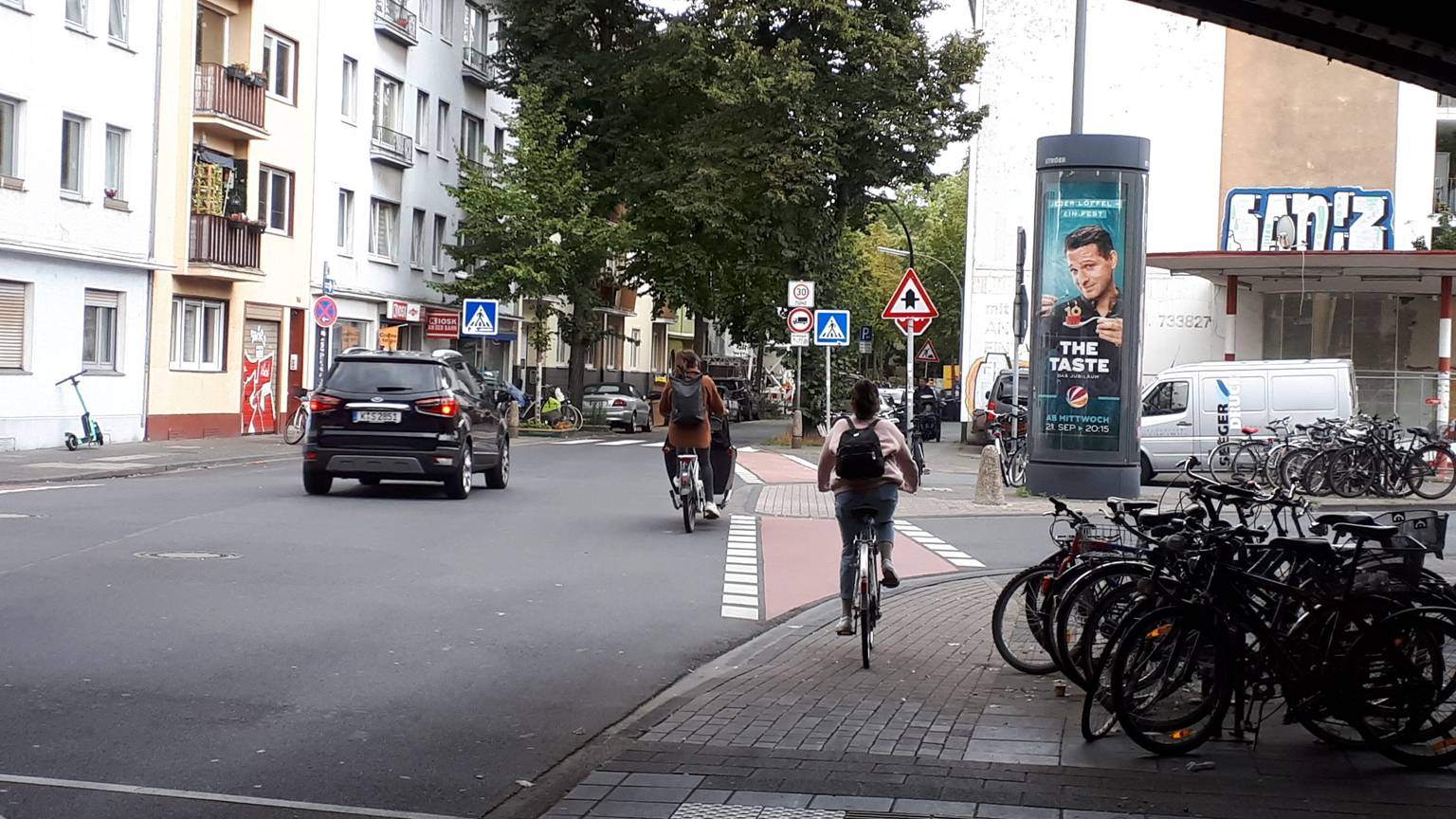 Blick auf die Einmündung Escher Straße / Hartwichstraße