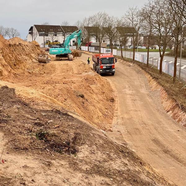 Blick auf die Baustelle am Schulcampus
Meckenheim.