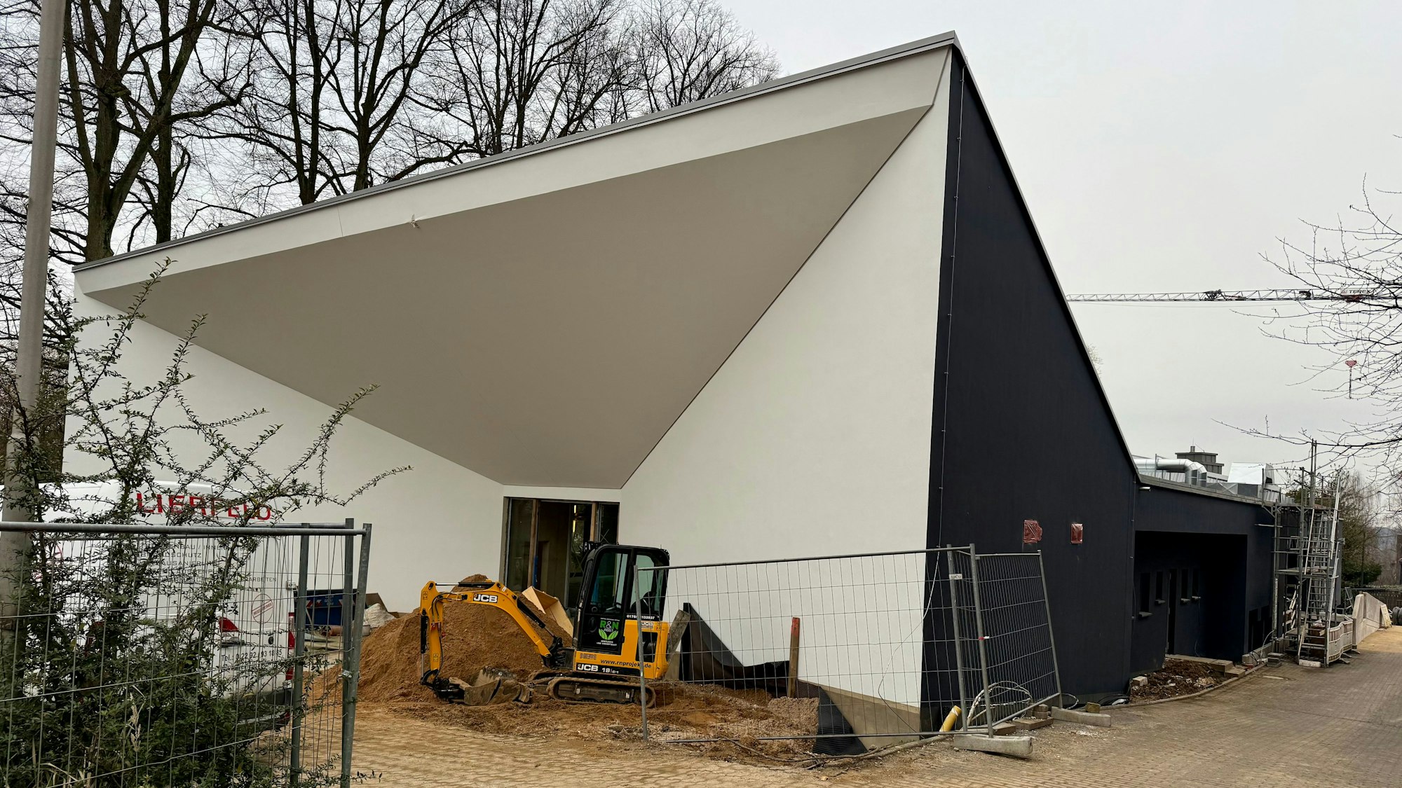 Blick auf die Baustelle des Kuturforums Burscheid