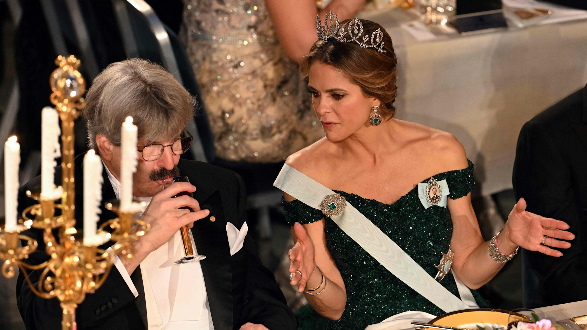 Prinzessin Madeleine beim Plausch mit dem Genetiker und Medizinnobelpreisträger Gary Ruvkun.