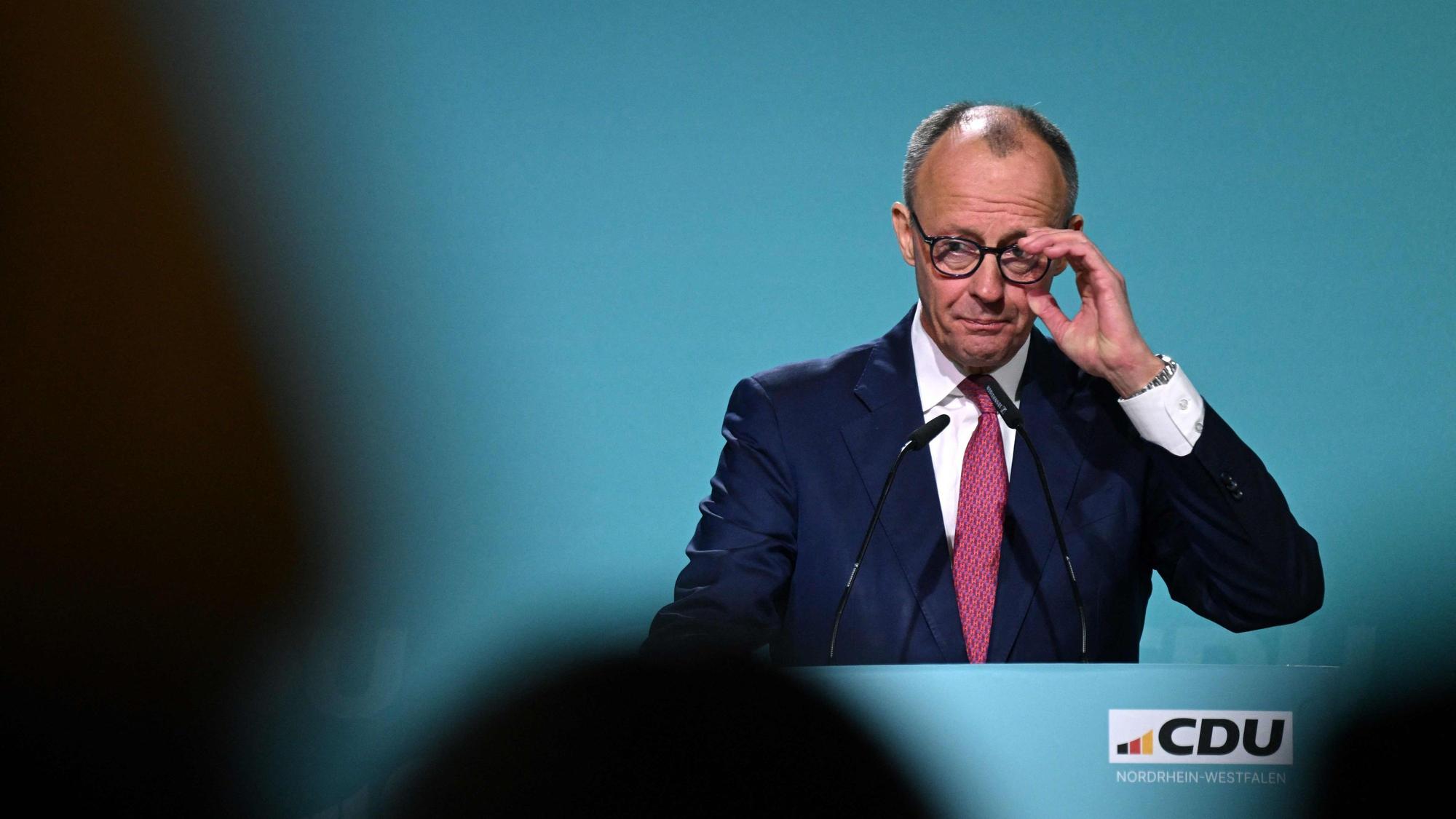Bundeskanzlerkandidat Friedrich Merz auf einer CDU-Veranstaltung in NRW.