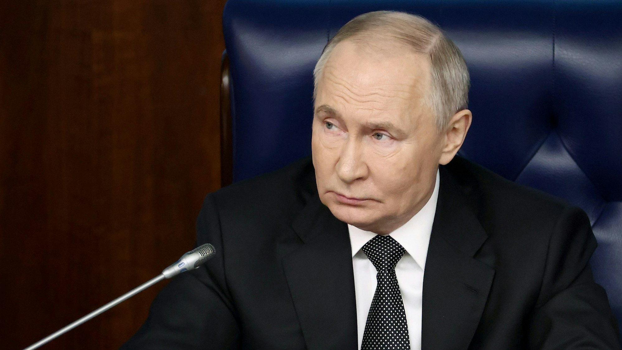 Der russische Präsident Wladimir Putin während einer Sitzung des Verteidigungsministeriums in Moskau.