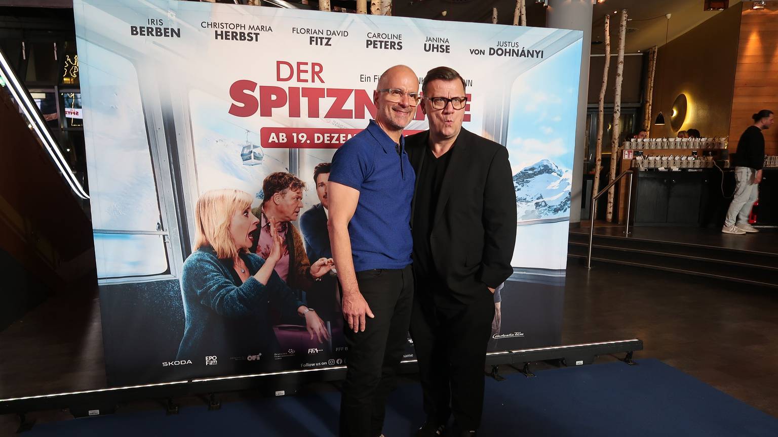Christoph Maria Herbst (.) und Constantin-Geschäftsführer Torsten Koch erhoffen sich für „Der Spitzname“ genauso viel Erfolg wie bei seinen beiden Vorgängerfilmen.
