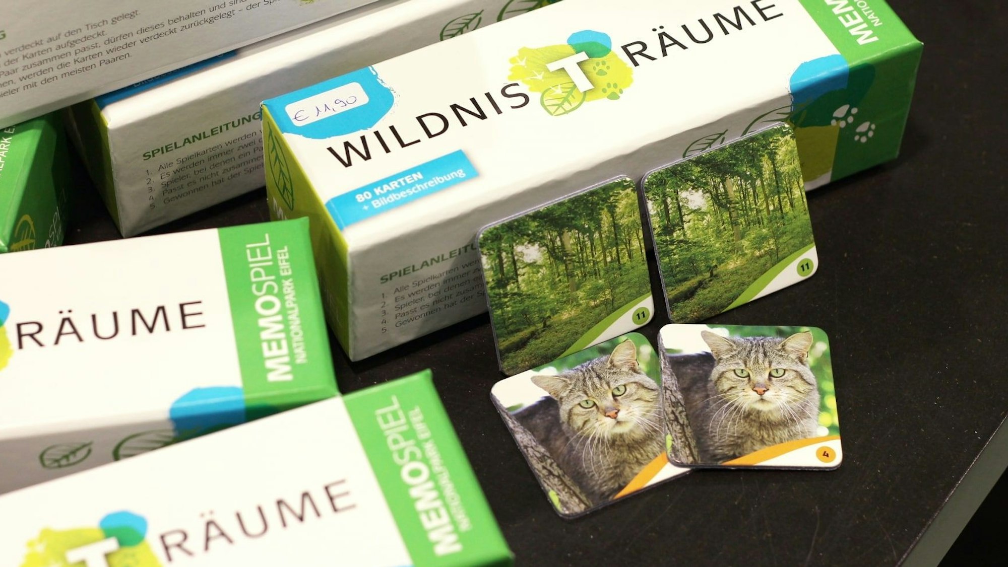 Ein Memory-Spiel mit Fotos aus dem Nationalpark Eifel.