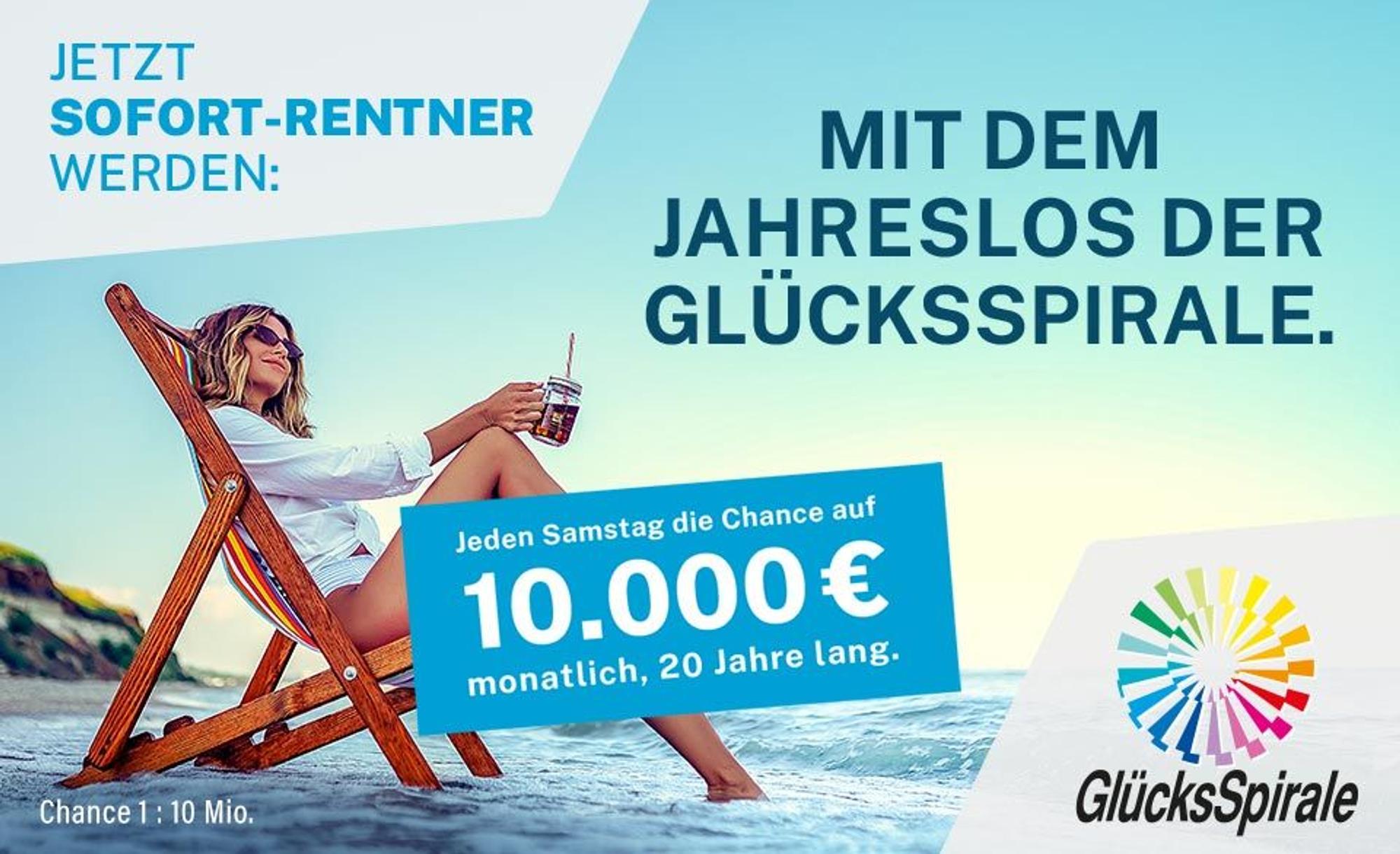 Jetzt sofort Rentner werden mit dem Jahreslos der Glücksspirale.