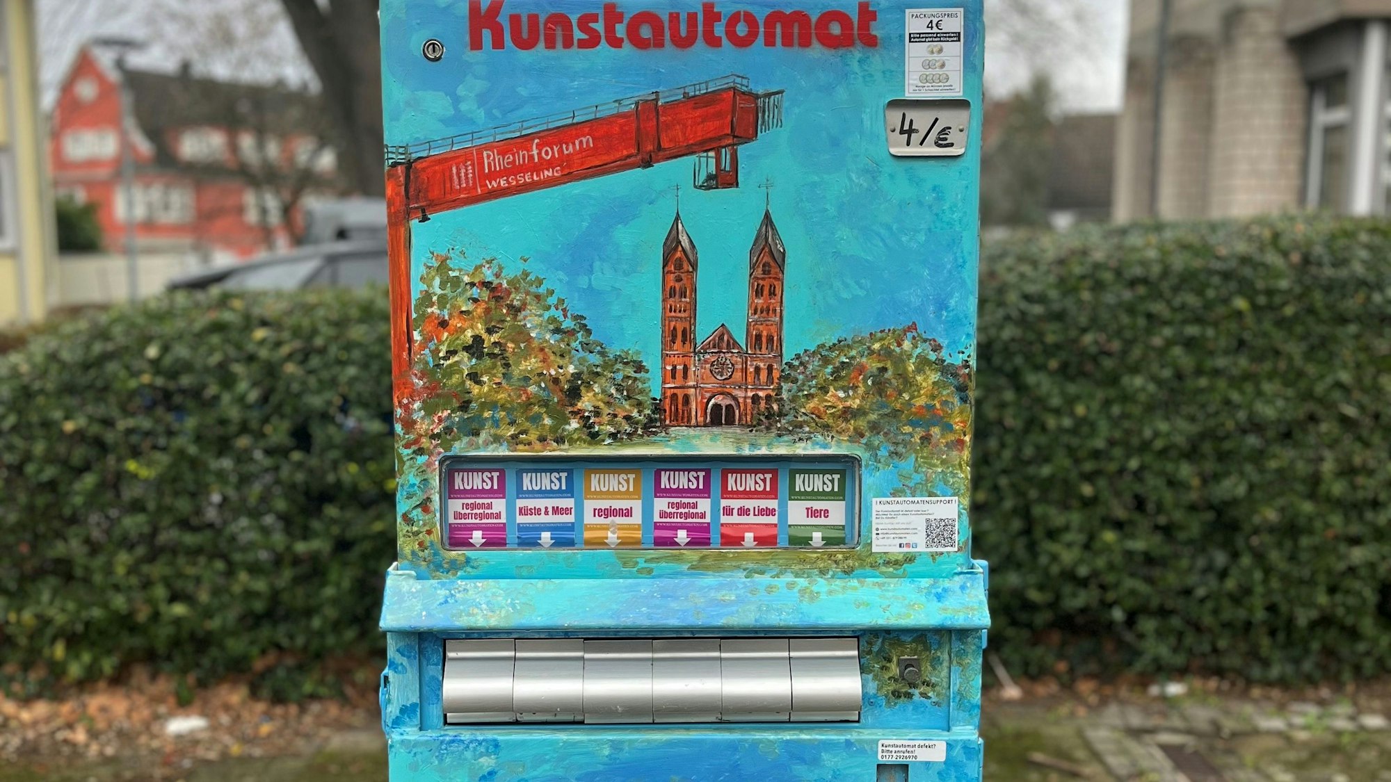 Der Kunstautomat ähnelt einem Zigarettenautomaten.